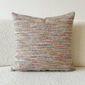 American-style Jacquard sofa backrest cushion with yarn-dyed paisley pattern in amber colour variations