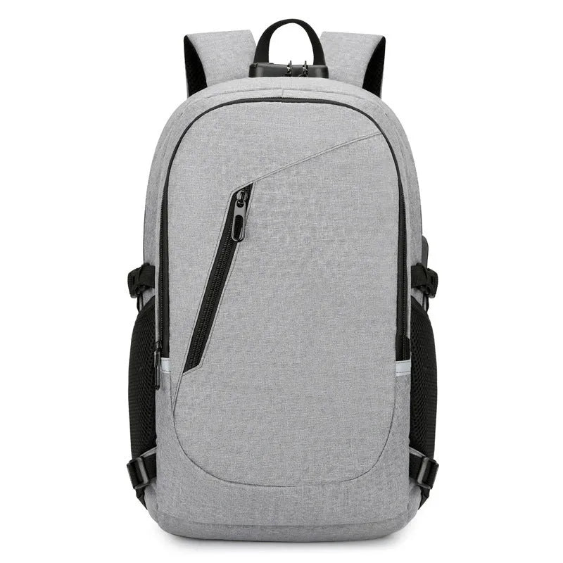 Oxford cloth computer backpack in blue with 20-35L capacity and 50x31x19cm dimensions