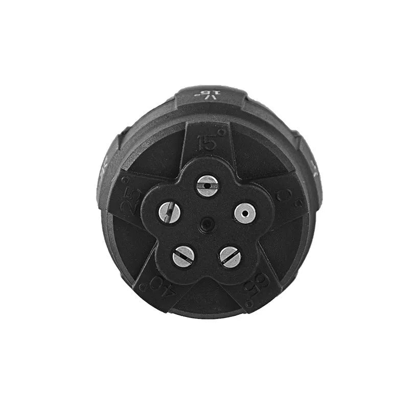 Five-in-one multifunction spray nozzle for high-pressure water guns with five spray pattern settings