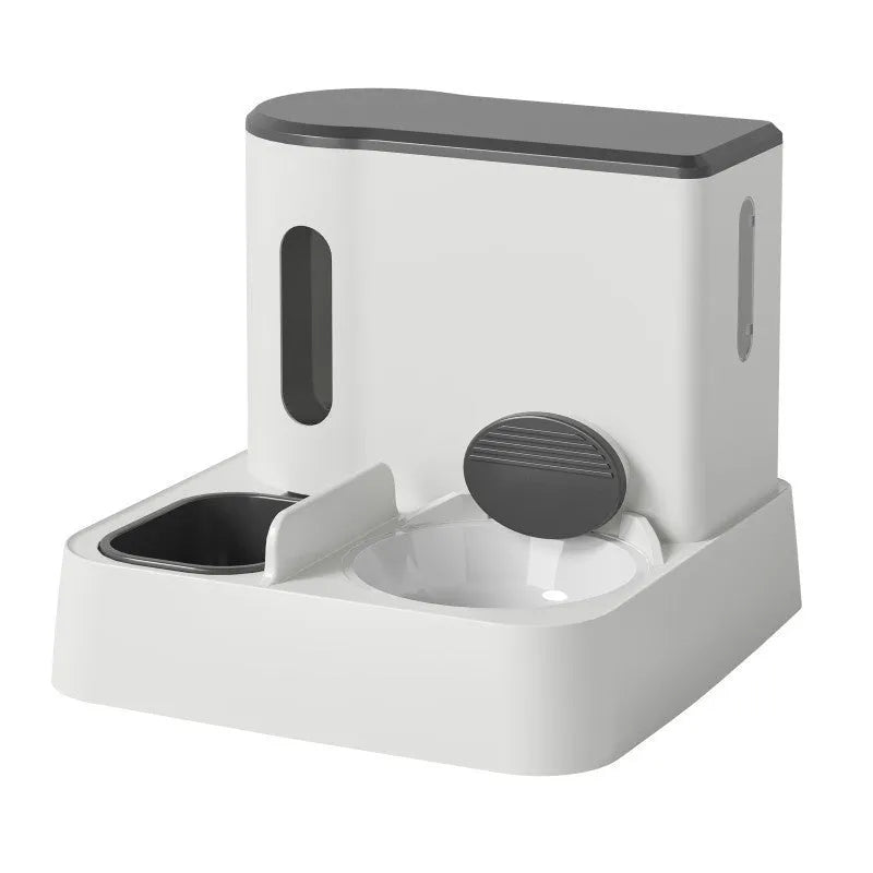 Cat automatic pet feeder water dispenser with integrated double bowl system