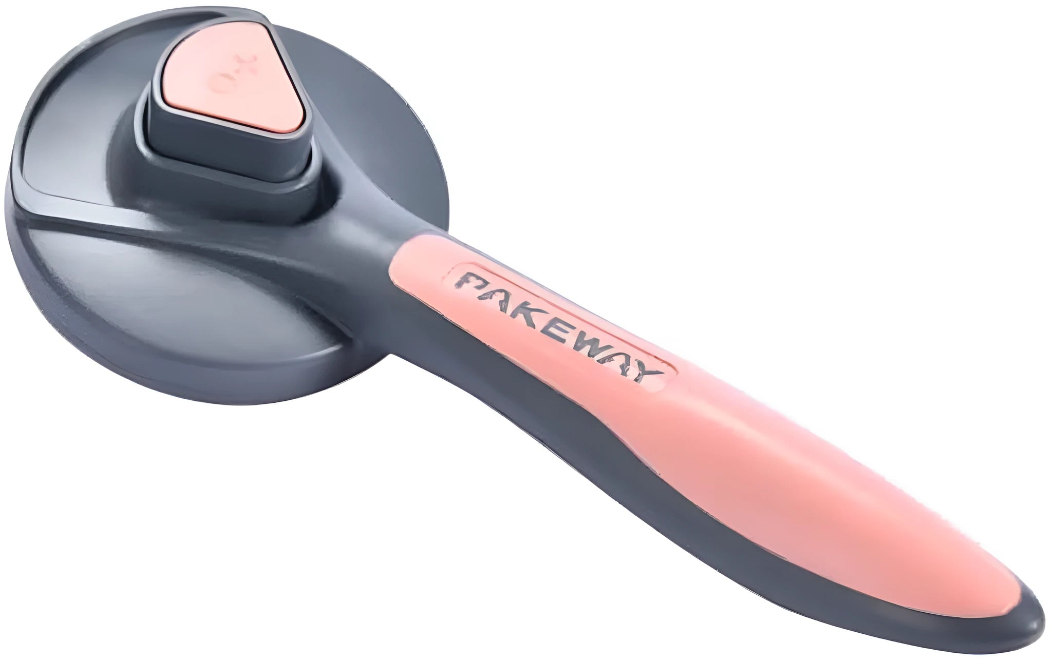 Grey self-cleaning slicker brush for pet grooming with ergonomic handle and one-click button.