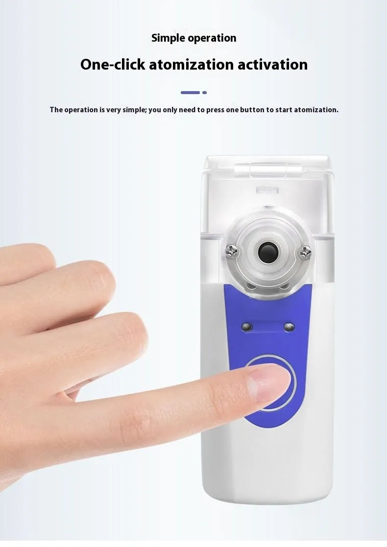 Columnar plastic USB handheld nebuliser with single fog outlet for household drug atomisation