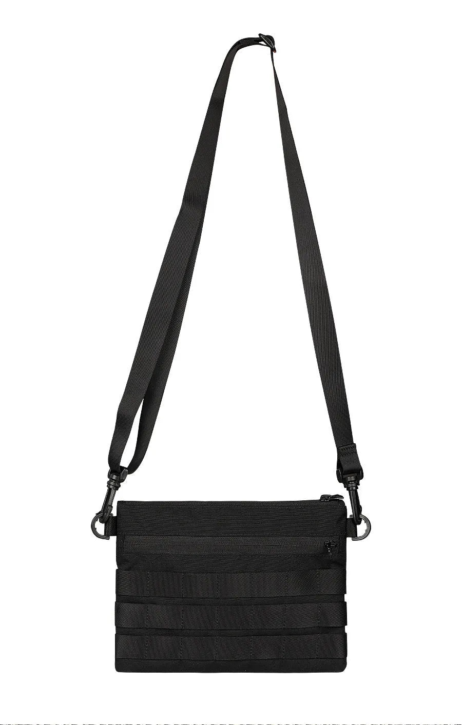 Black solid colour oxford cloth portable outdoor organiser bag with 18cm by 3.5cm dimensions.
