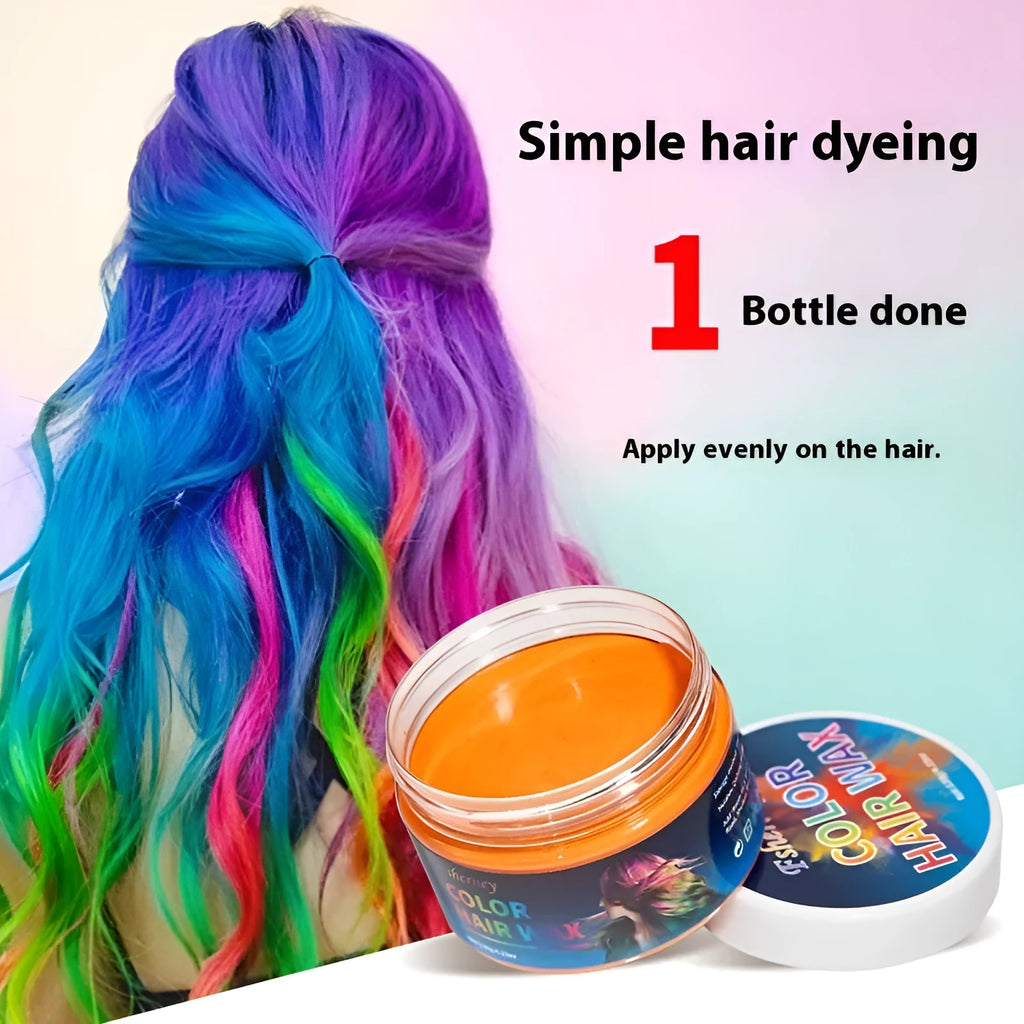 120g tub of hair styling clay shown in one of its nine colour options: Blue, Green, Orange, Purple, Red, Rose, White, Yellow, or Granny Grey.
