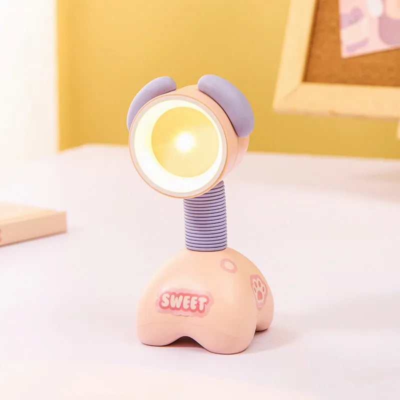 DIY cartoon magnetic small night lamp showing adjustable lighting angle and bear design