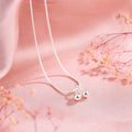 Silver cherry necklace with adjustable snake bones chain and fruit pendant