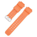 Camouflage pattern TPU watch strap with silver buckle showing 19cm length