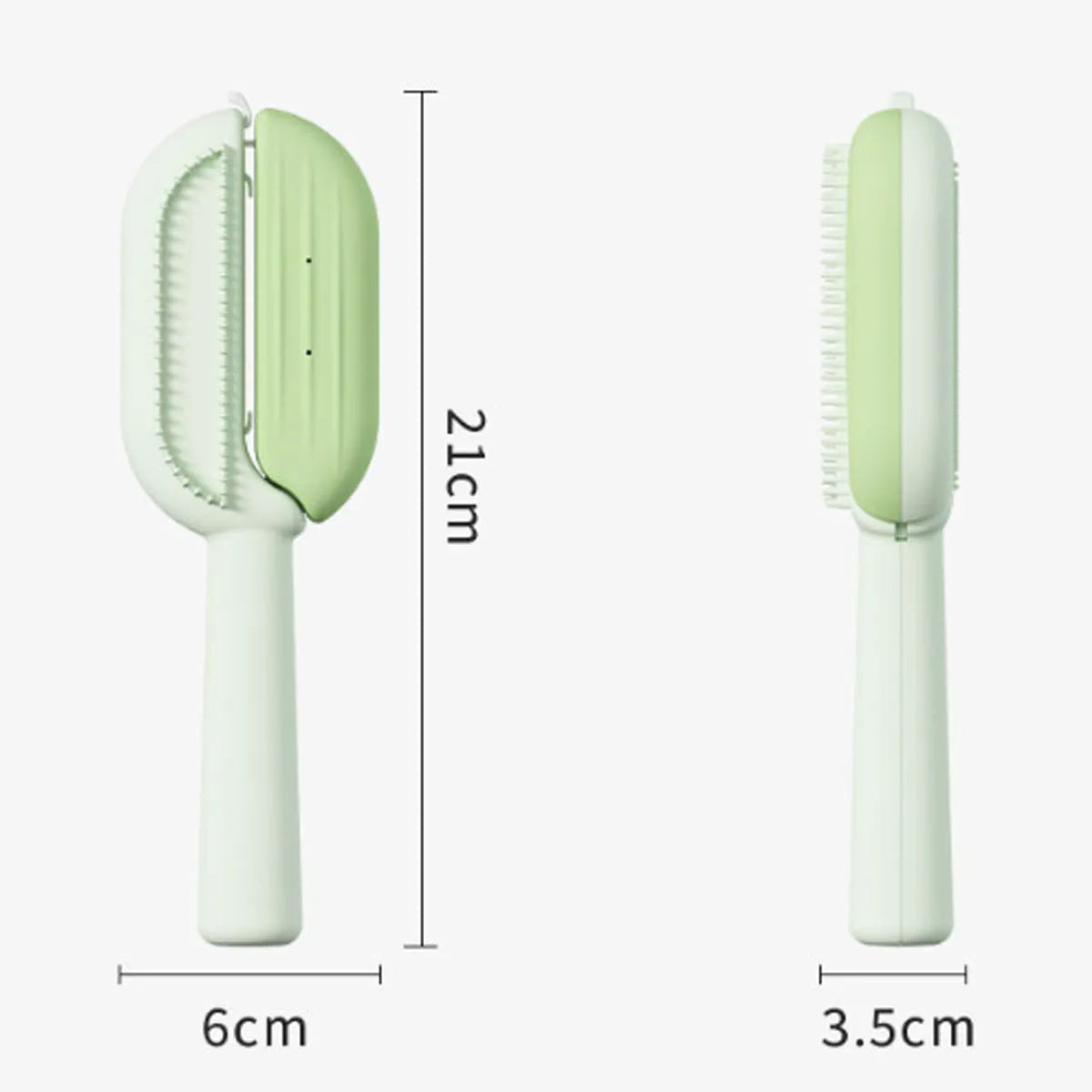Blue pet grooming comb with built-in water tank for dogs and cats.