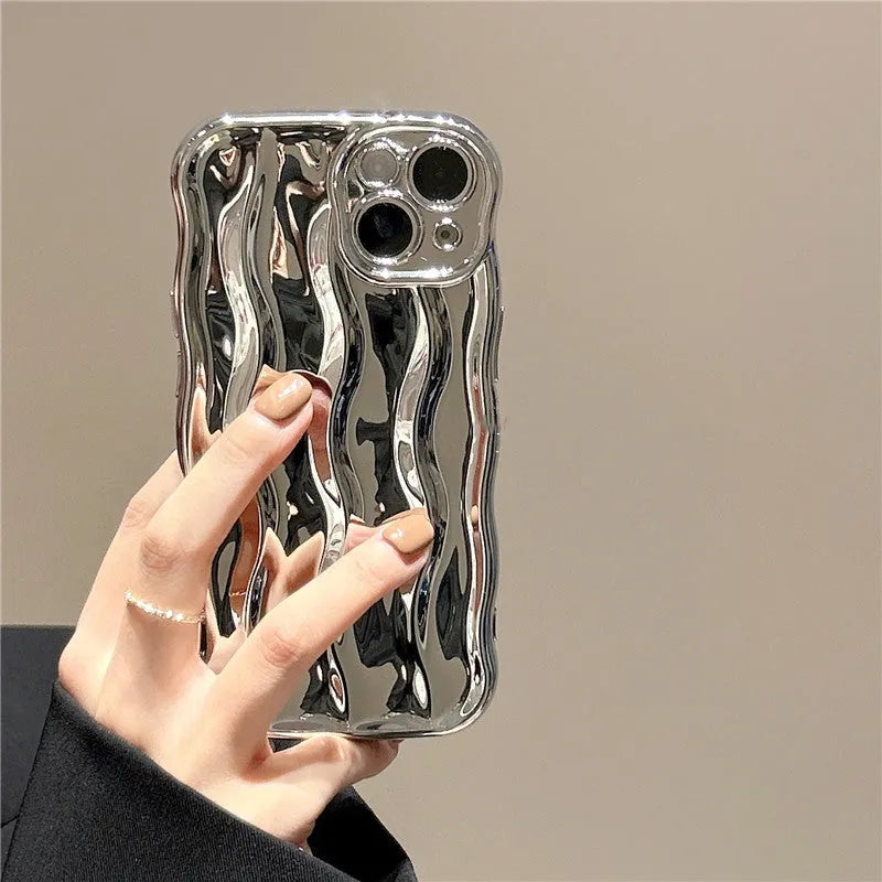 Water ripple pattern silicone iPhone 17 phone case showing textured surface in available colour options