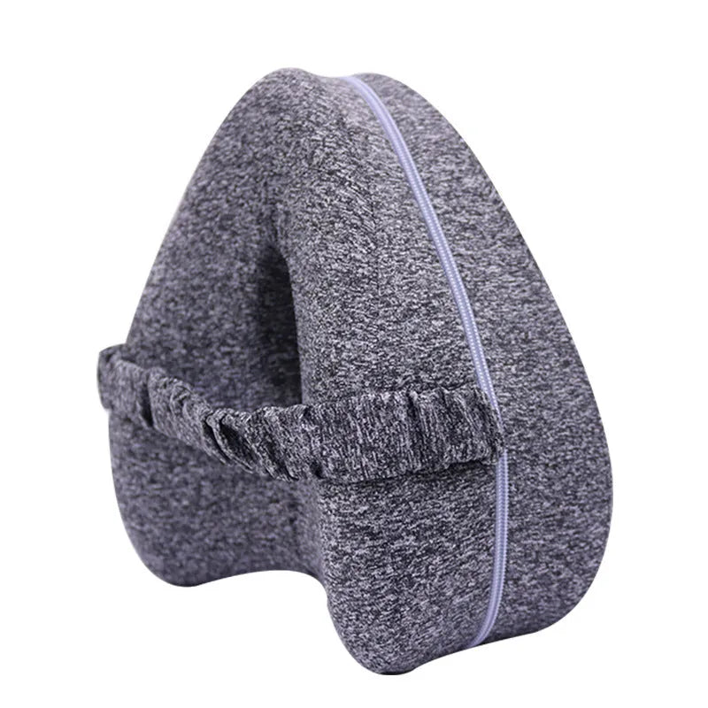 Love heart-shaped memory foam leg pillow in blue colour for adult orthopaedic support