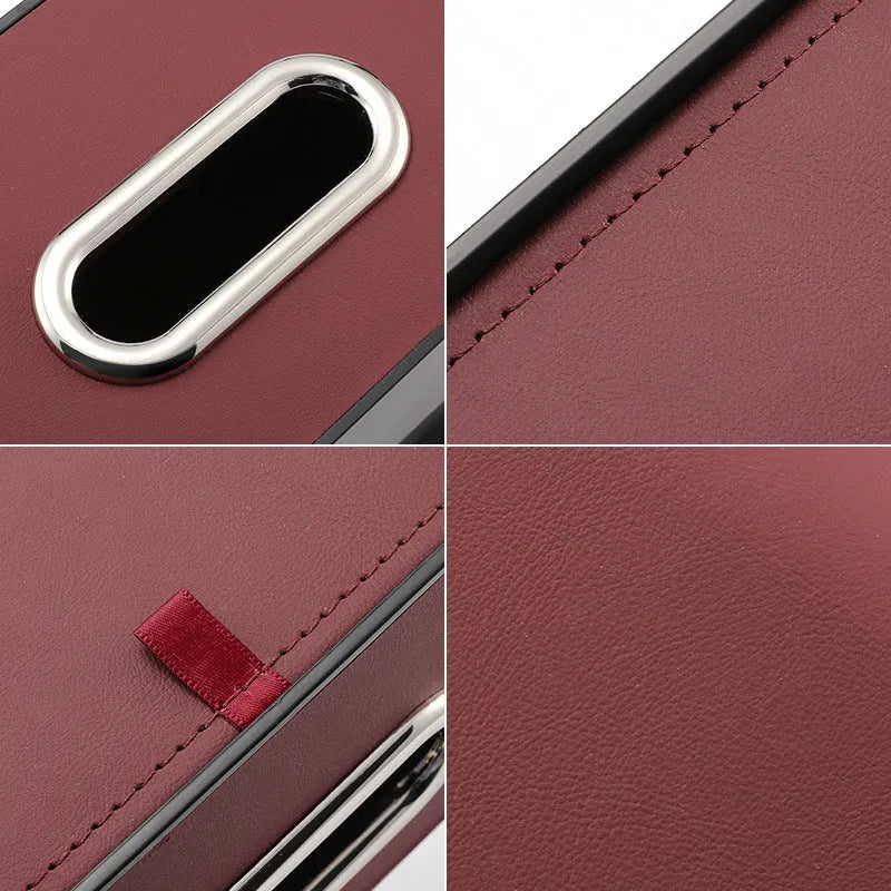 Genuine leather car tissue box organiser with additional storage compartment