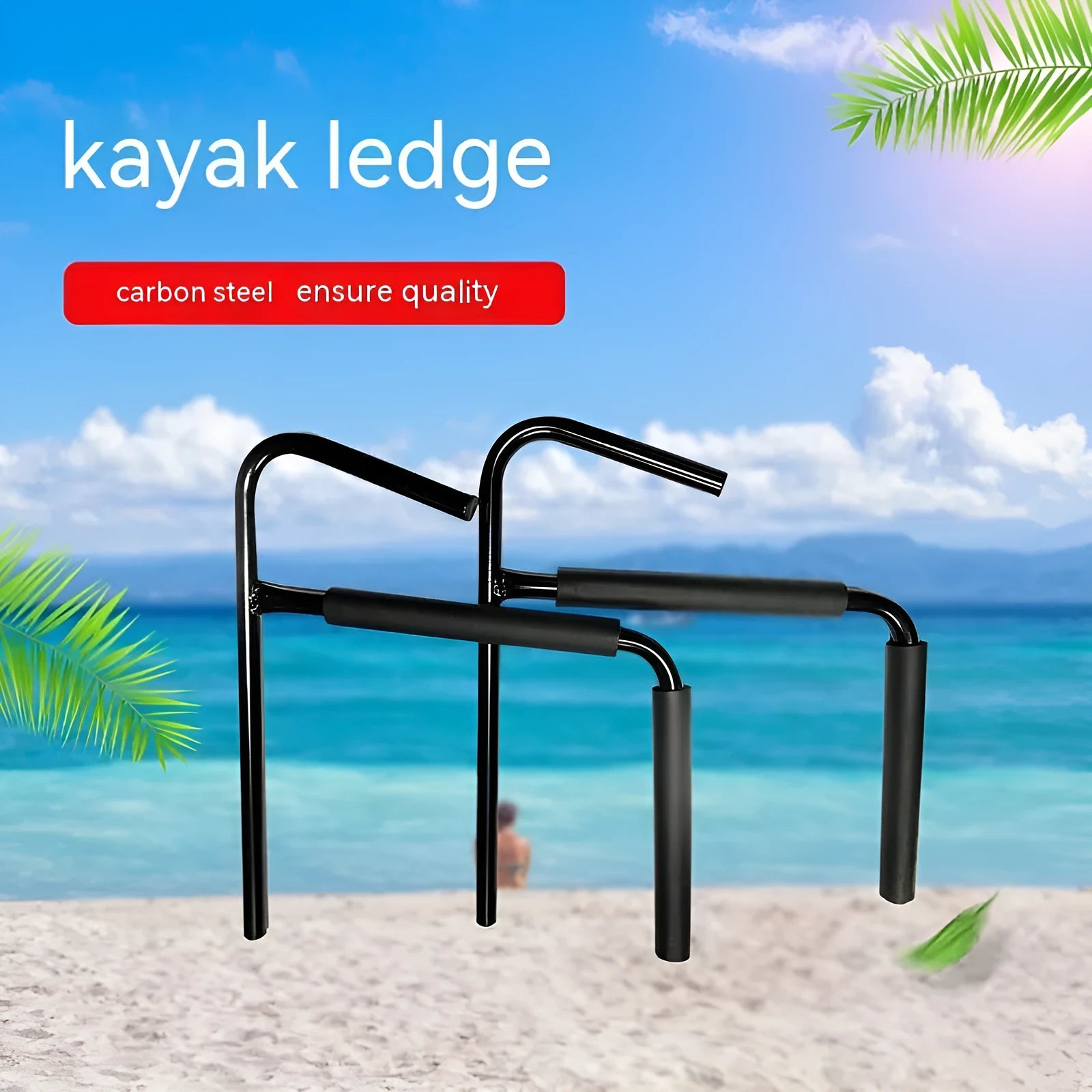 Sturdy carbon steel kayak and surfboard wall hanger for vertical storage