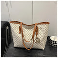 Western style PU leather shoulder bag showing sewing thread detailing, 42cm wide by 28cm tall, available in black, grey, white, and brown colours