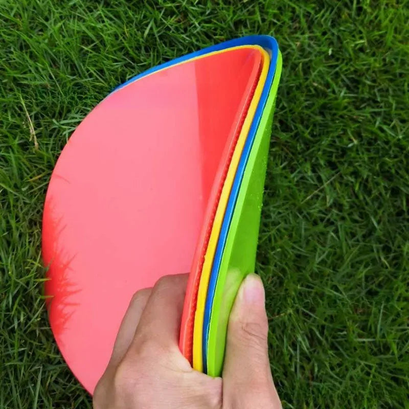 Football training landmark pad disc in bright colours showing 23cm diameter for target practice