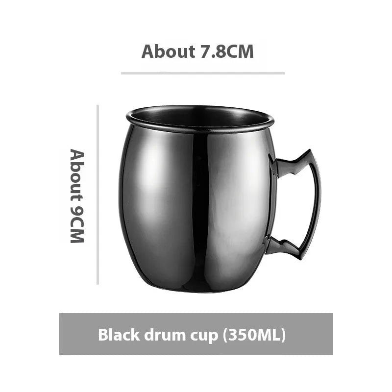 Stainless steel Moscow Mule copper plated cup with glass lining and hammer point texture