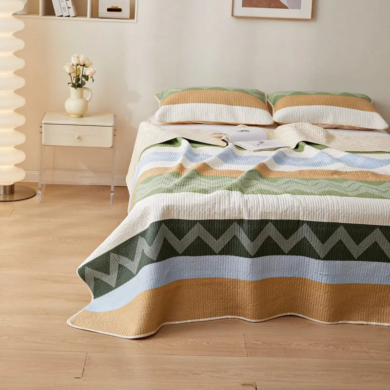 Pure cotton printed bed sheet set in bedspread style for a 2.2 metre bed.