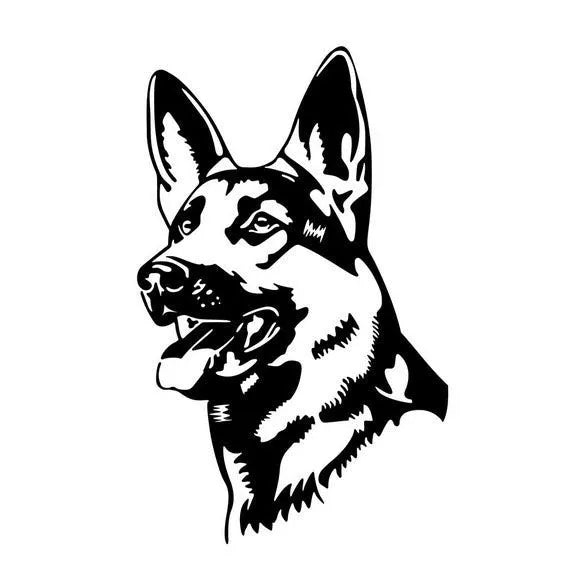 Reflective Alsace Shepherd dog bumper sticker in multiple colour options