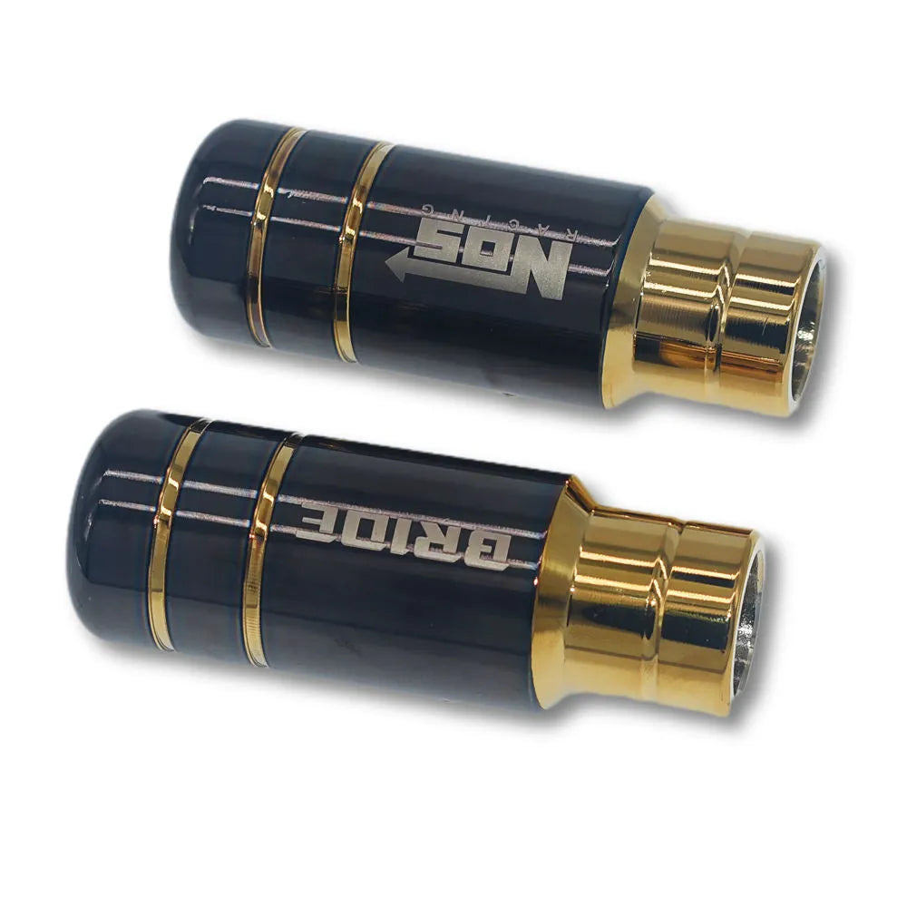 Roasted blue aluminium alloy car gear shift head with stainless steel finish