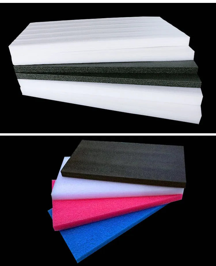 White pearl cotton foam board measuring 200 cm by 100 cm with 10 mm thickness