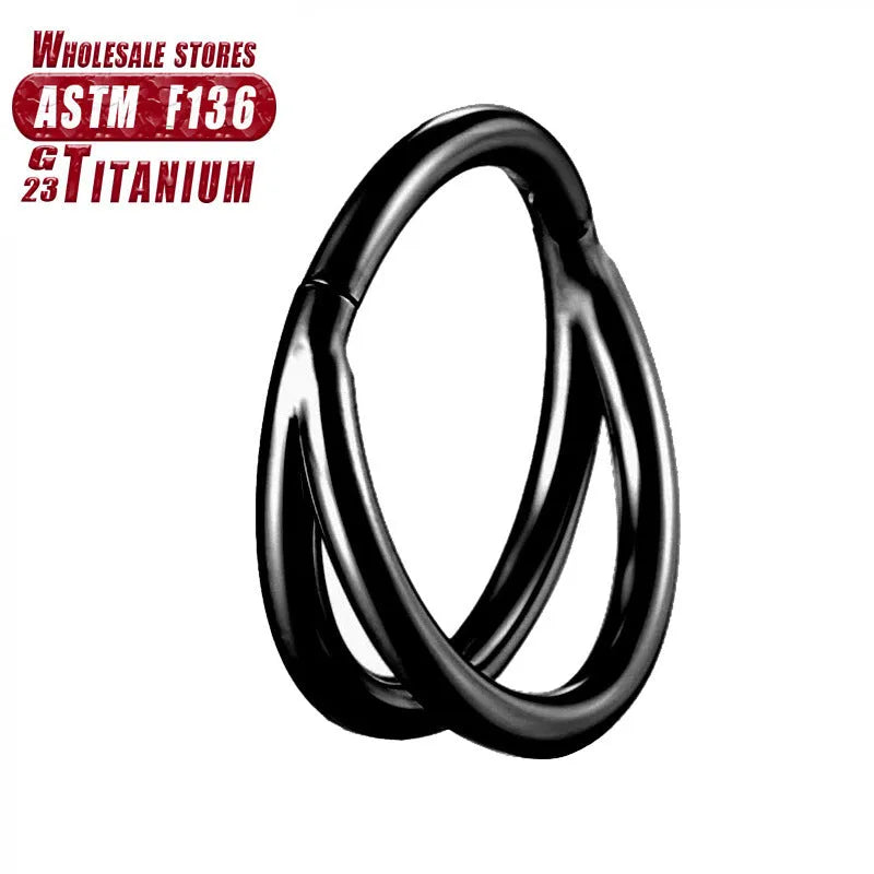 Titanium alloy nose ring body piercing jewellery with diamond treatment in multiple colour finishes