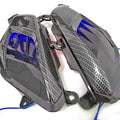 Pair of Yamaha NMAX LED side lamps with ABS plastic shell and choice of blue or red light.