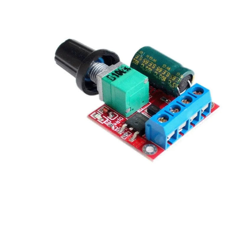 PWM DC motor speed controller with potentiometer knob for 5V-35V voltage regulation