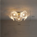Simple creative flower ceiling lamp with multiple flower heads in purple or white colour options