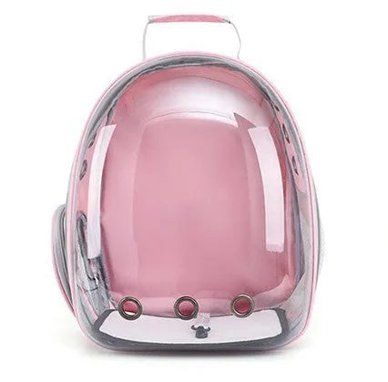 Grey PC plastic astronaut-style pet carrier bag with a side opening door