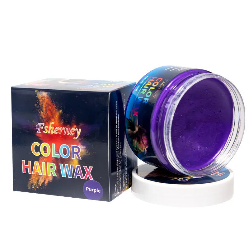 120g tub of hair styling clay shown in one of its nine colour options: Blue, Green, Orange, Purple, Red, Rose, White, Yellow, or Granny Grey.