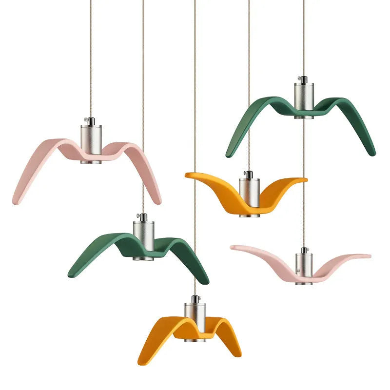 Nordic postmodern simple macaron design LED chandelier ceiling light in multiple colour options
