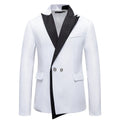 Men’s slim-fit suit jacket in black with bag cover seam pockets, polyester blend fabric