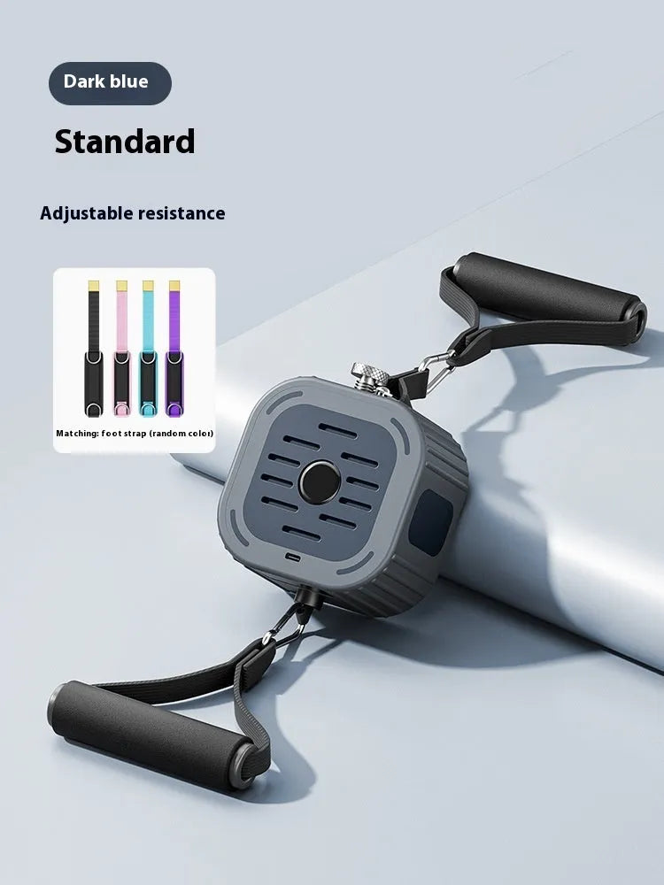 Adjustable power pump chest expander for strength training in navy blue and vibrant orange colours