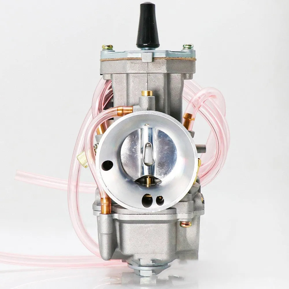 PWK sandblasting finish motorcycle carburettor showing seven size options from 21mm to 34mm