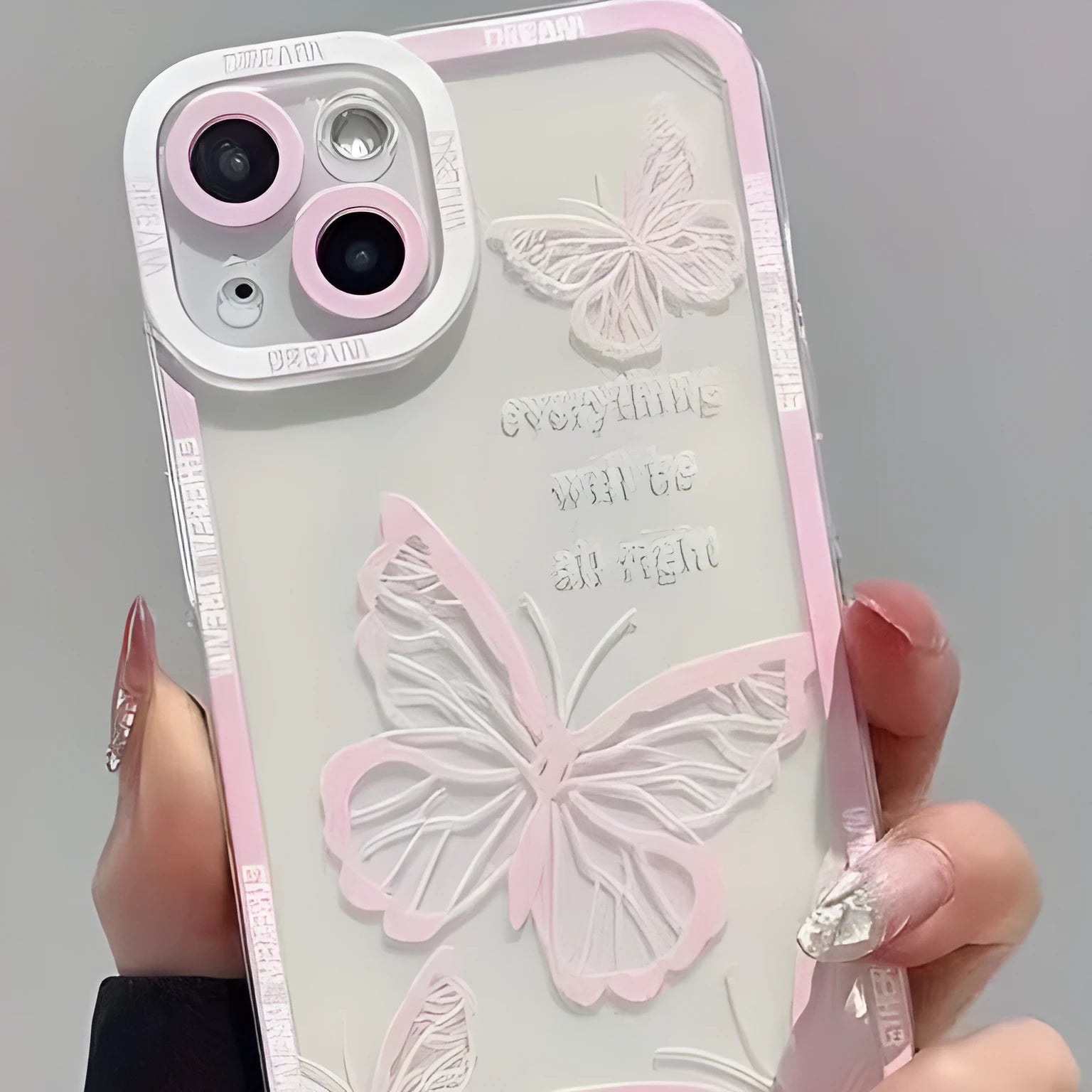 Transparent silicone iPhone case with oil painting flower design in green for Apple models