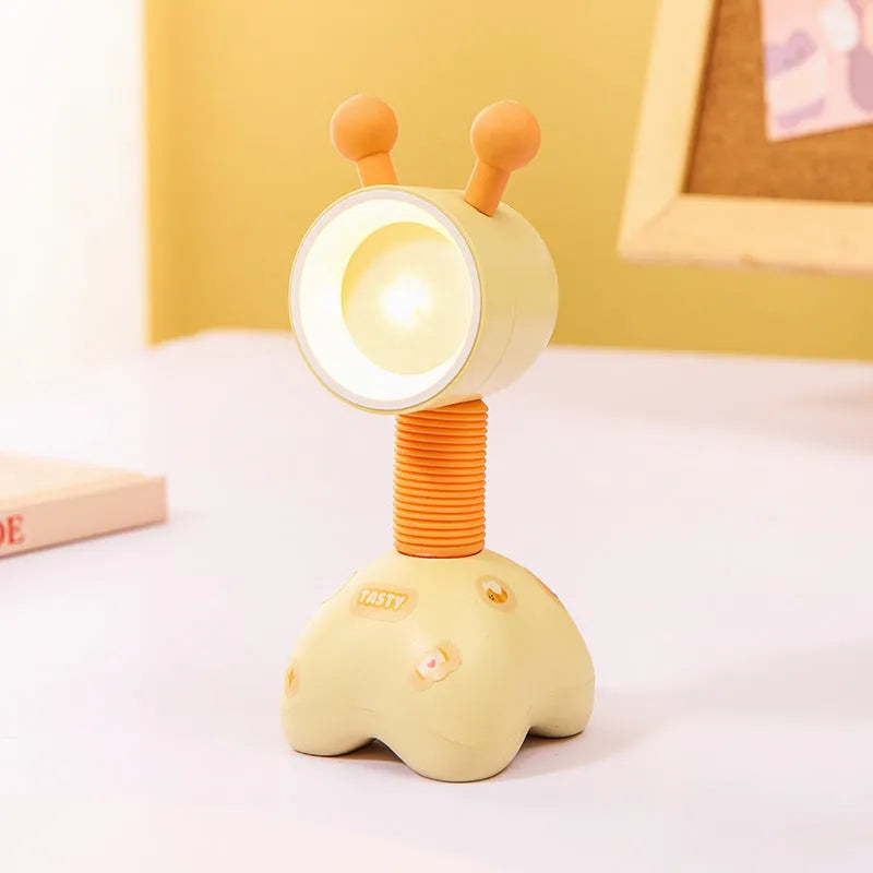 DIY cartoon magnetic small night lamp showing adjustable lighting angle and bear design