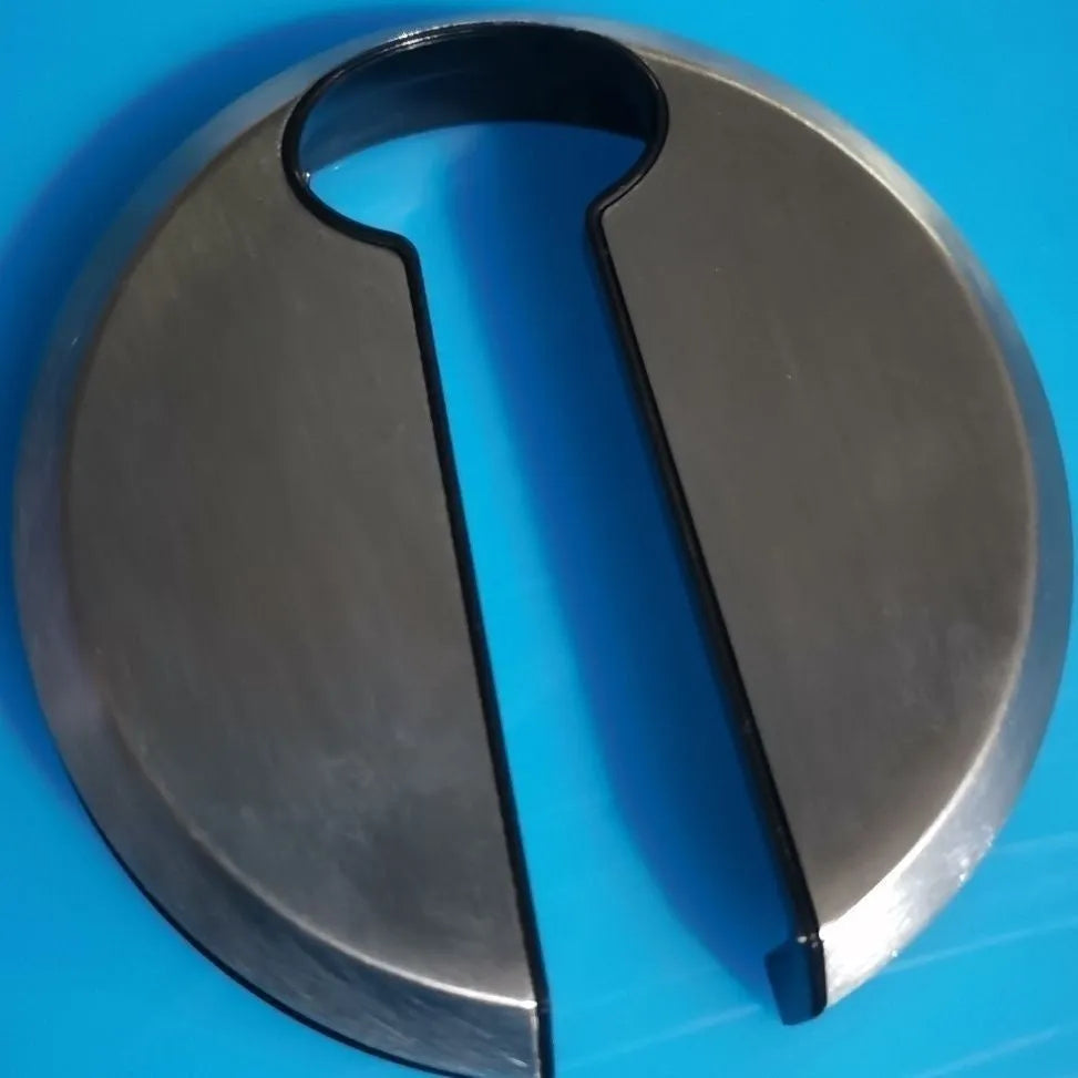 Silver stainless steel multi-tool combining a wine foil cutter, bottle opener, and paper wrapper remover.