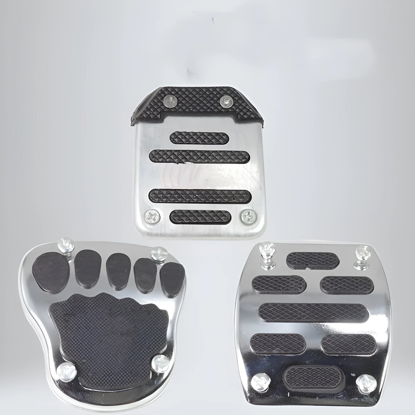 Metal motorcycle brake pedal skid plate for motorbike and scooter installation