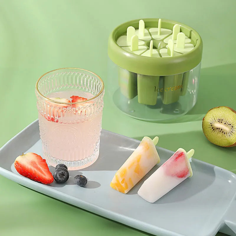 Make Popsicle ice cream mould square 13.2 cm PS+PP orange green home lolly maker