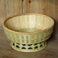 Handmade natural bamboo woven storage basket with rattan construction and 24x12cm deepening design