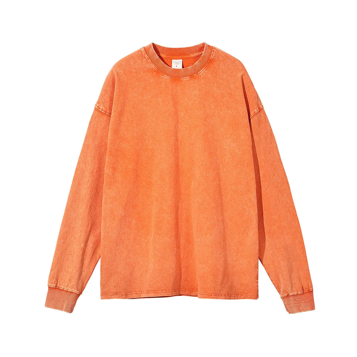 Men's vintage-style cotton pullover with long sleeves and batik colour pattern in loose fit
