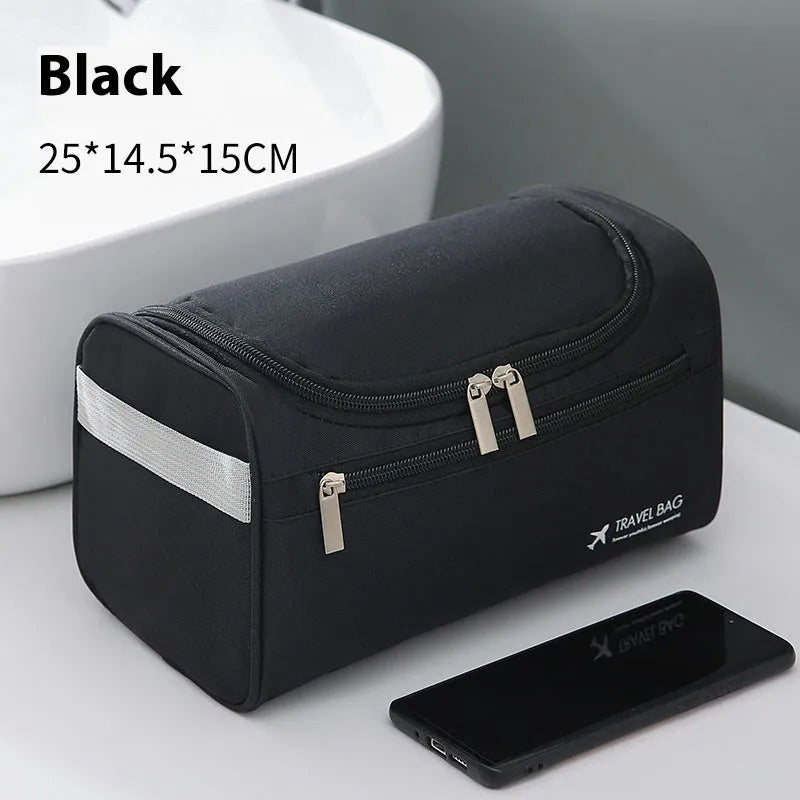 Large capacity waterproof cosmetic wash bag in retro style with multiple colour options