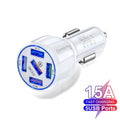 5-port 15A QC3.0 USB car charger for fast multi-device charging in vehicle