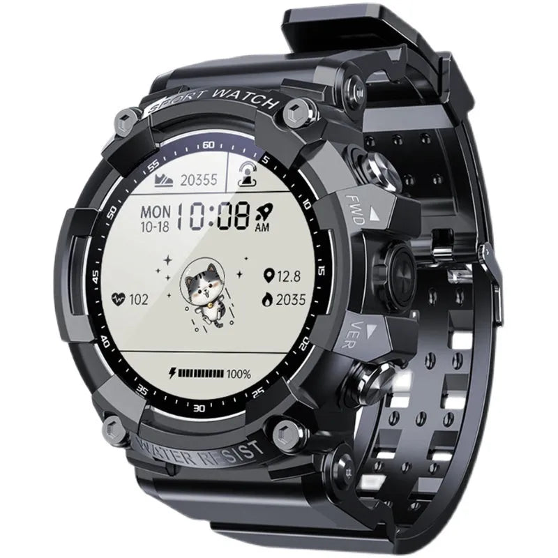 ATTACK 3 smart sports watch with round colour screen and TPU strap in black, pink, or white