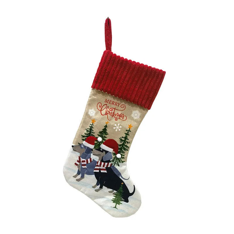 Cloth Christmas tree pendant ornament measuring 46cm by 28cm in pastoral and American styles