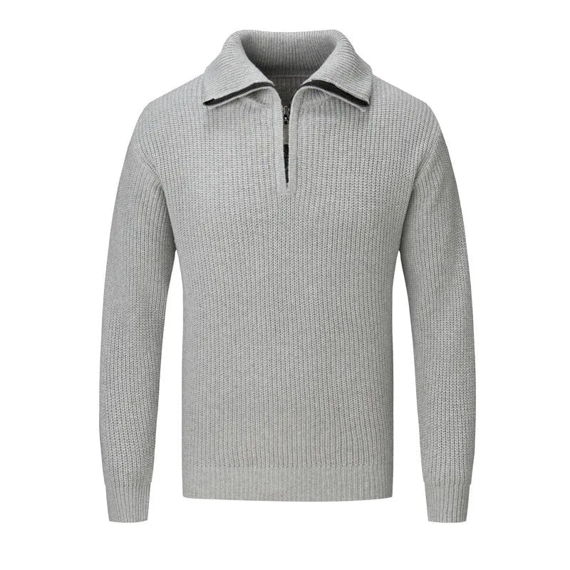 Men's slim fit pullover sweater in solid colors for autumn winter leisure wear