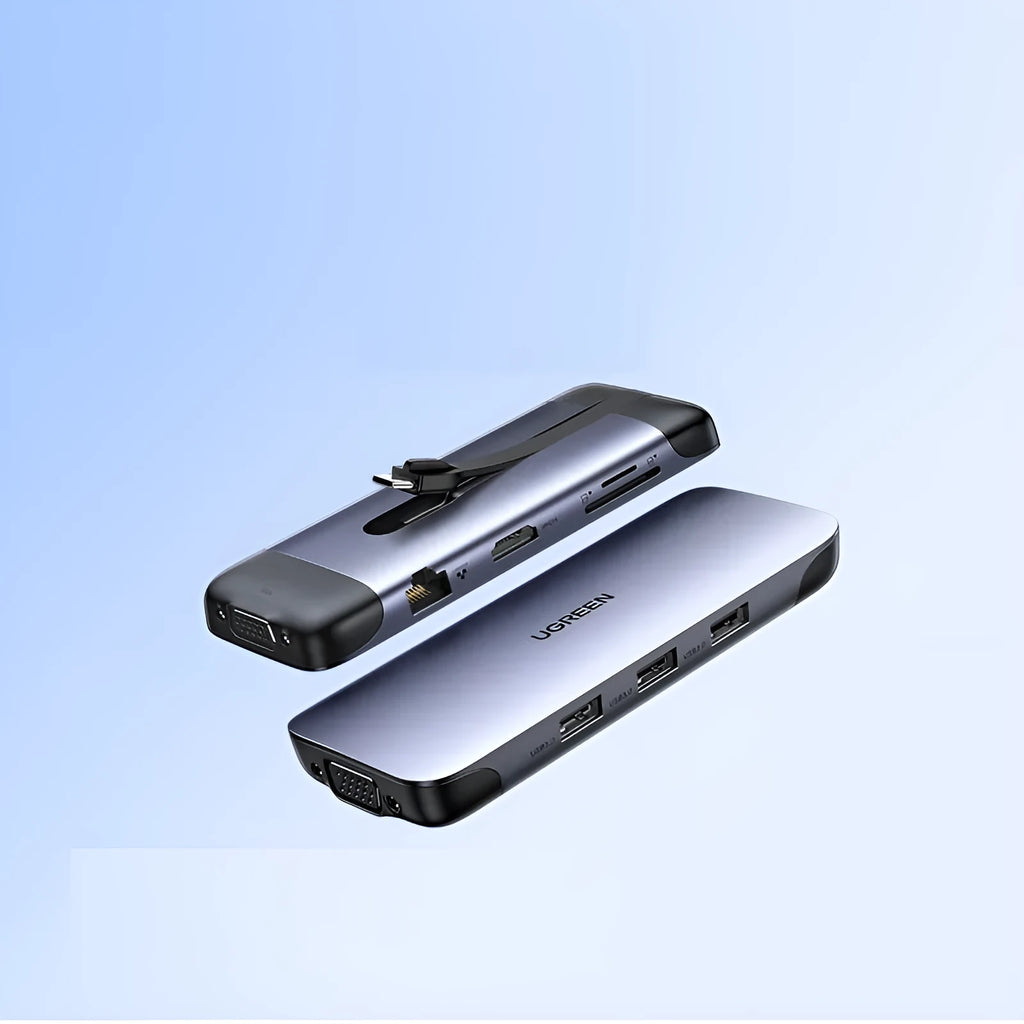 USB-C docking station with HDMI, USB 3.0 ports, and short 0.09m cable for laptop connectivity expansion