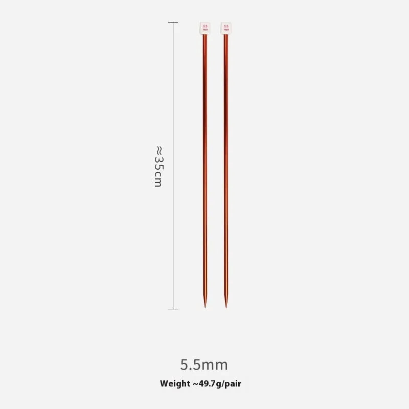 Set of crochet hooks in various sizes from 2.0mm to 10.0mm, each with a protective cap on a lengthened handle.