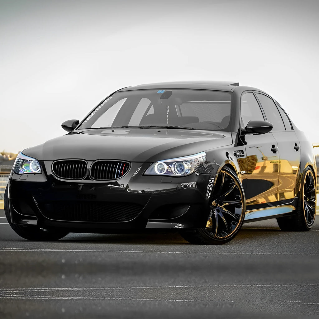 Carbon fibre pattern ABS grille for BMW 5-Series E39 E60 vehicles
