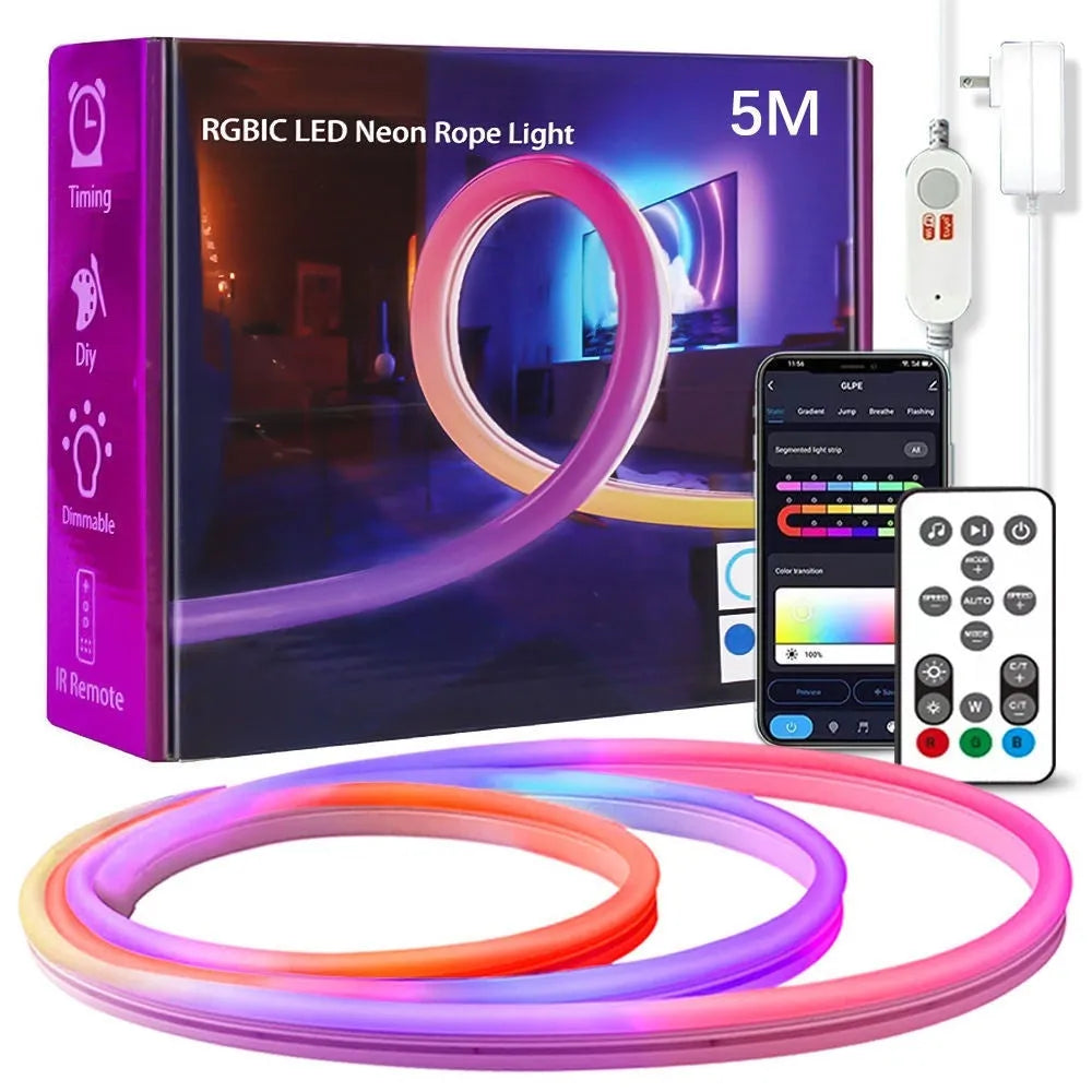 Colour changing outdoor waterproof LED neon strip light 10W/M with 60 beads per metre