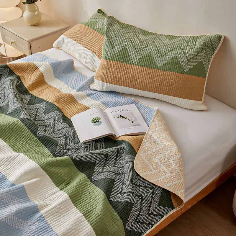 Pure cotton printed bed sheet set in bedspread style for a 2.2 metre bed.